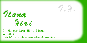 ilona hiri business card